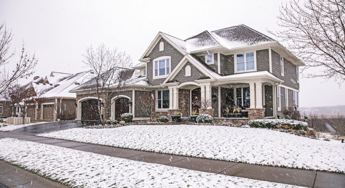 A House Covered In Snow