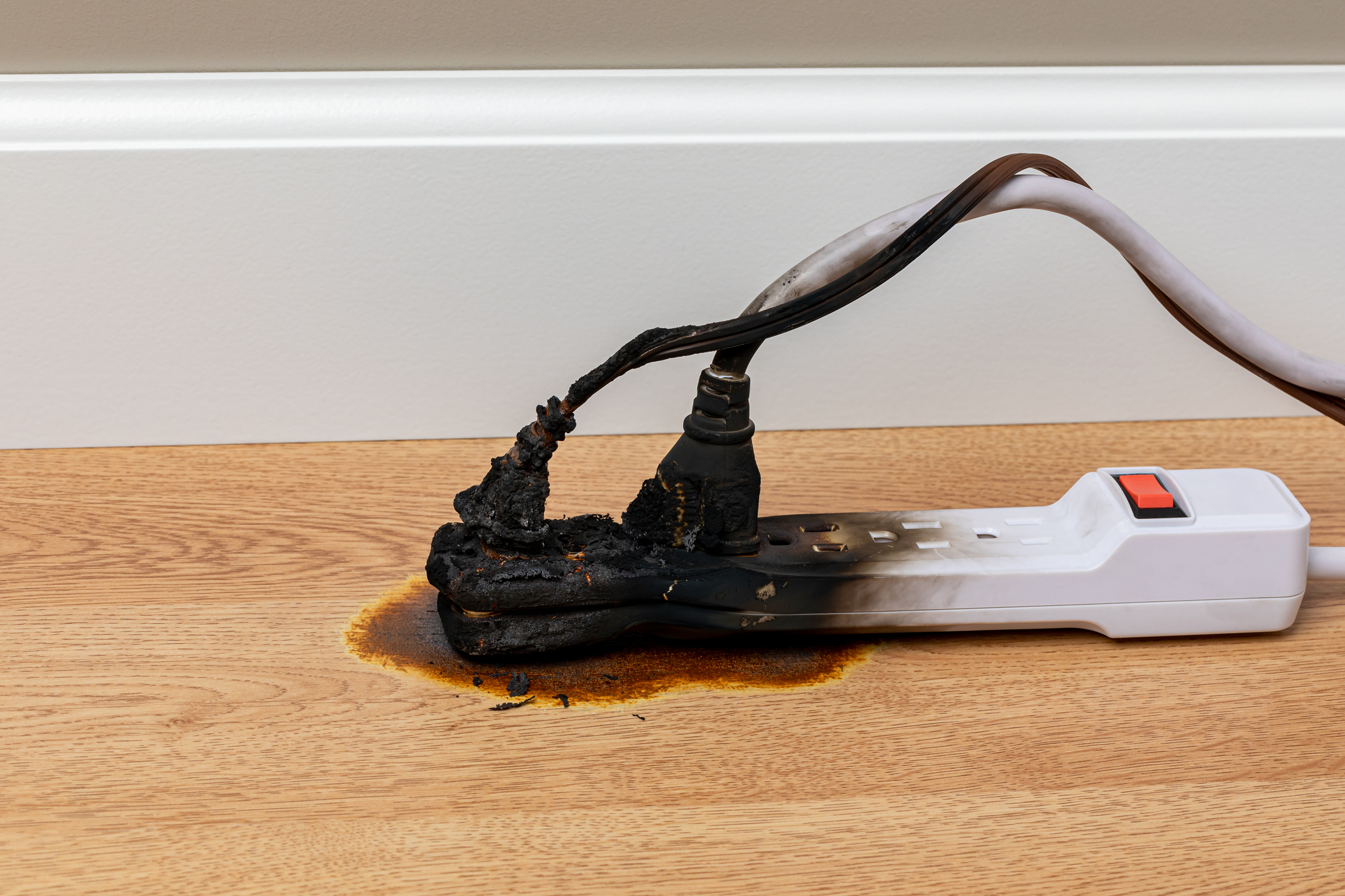 Overloaded extension outlet causes fire in house.